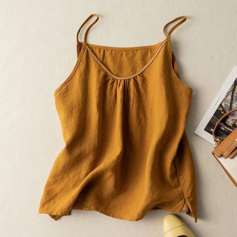 Hope & Sunshine - Cotton Linen Camisole Tank Top