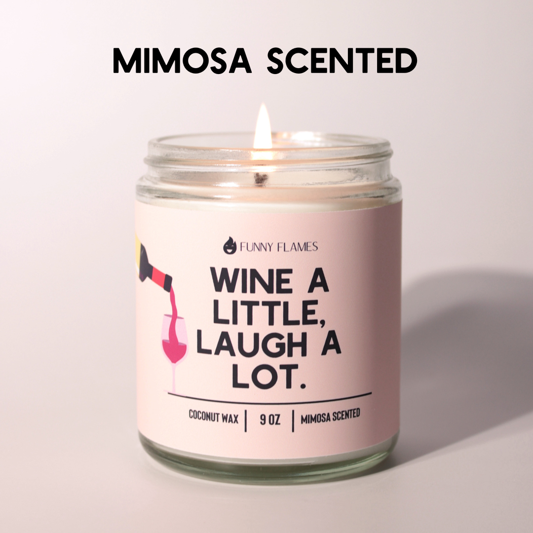 Funny Flames Candle Co - Les Creme - Wine A Little, Laugh A Lot - Funny Flames Candle