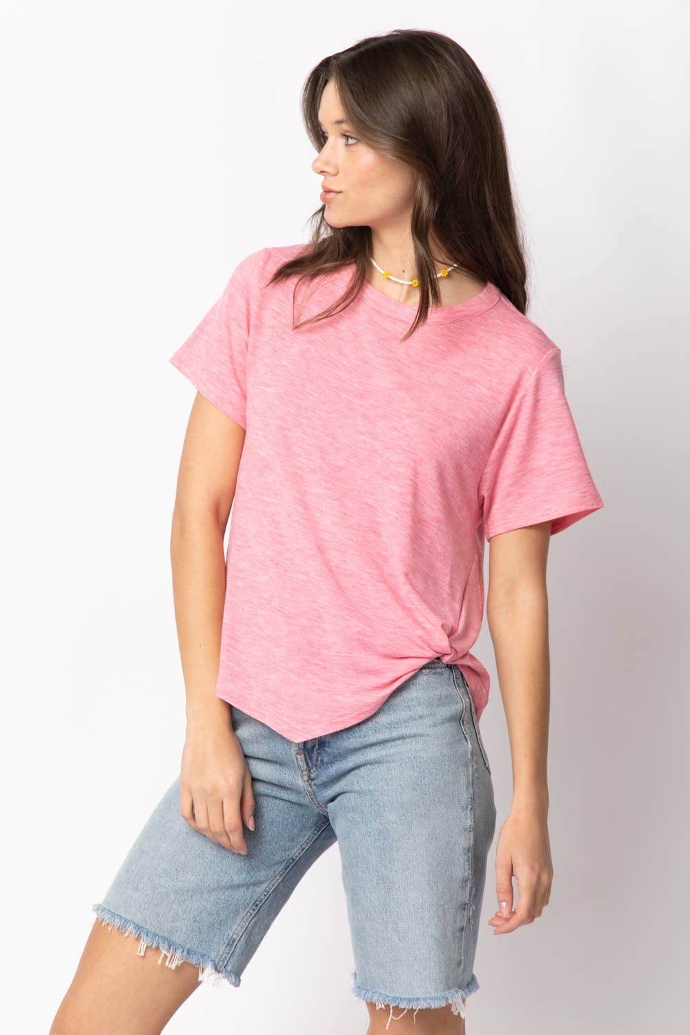 VERY J - NT10973-Twisted Hem Knit Top