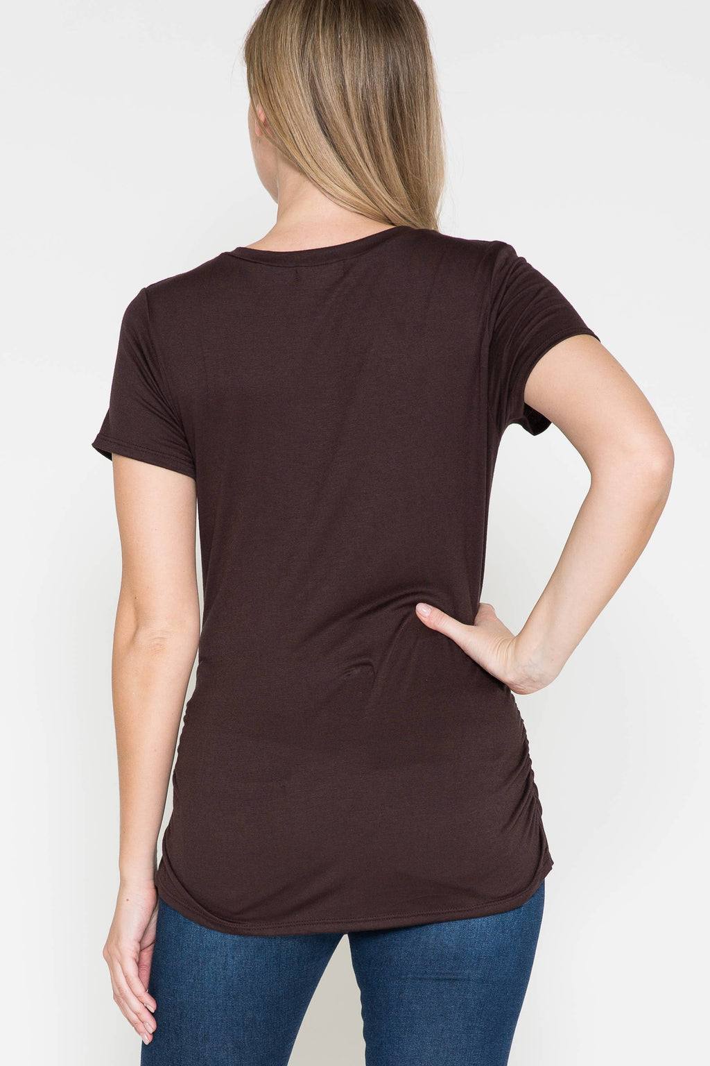 Story Teller - Maternity Round Neck Basic Leopard Print Graphic Tee Top