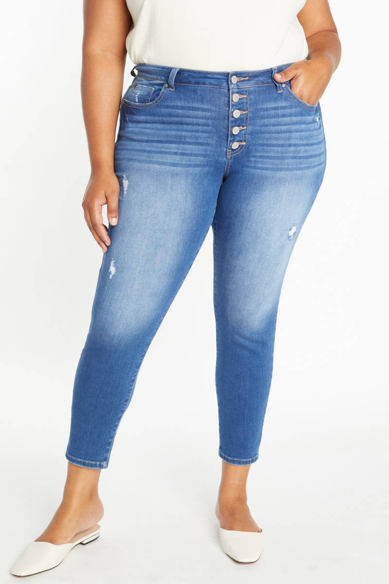 Curvy High Rise Ankle Skinny Jeans