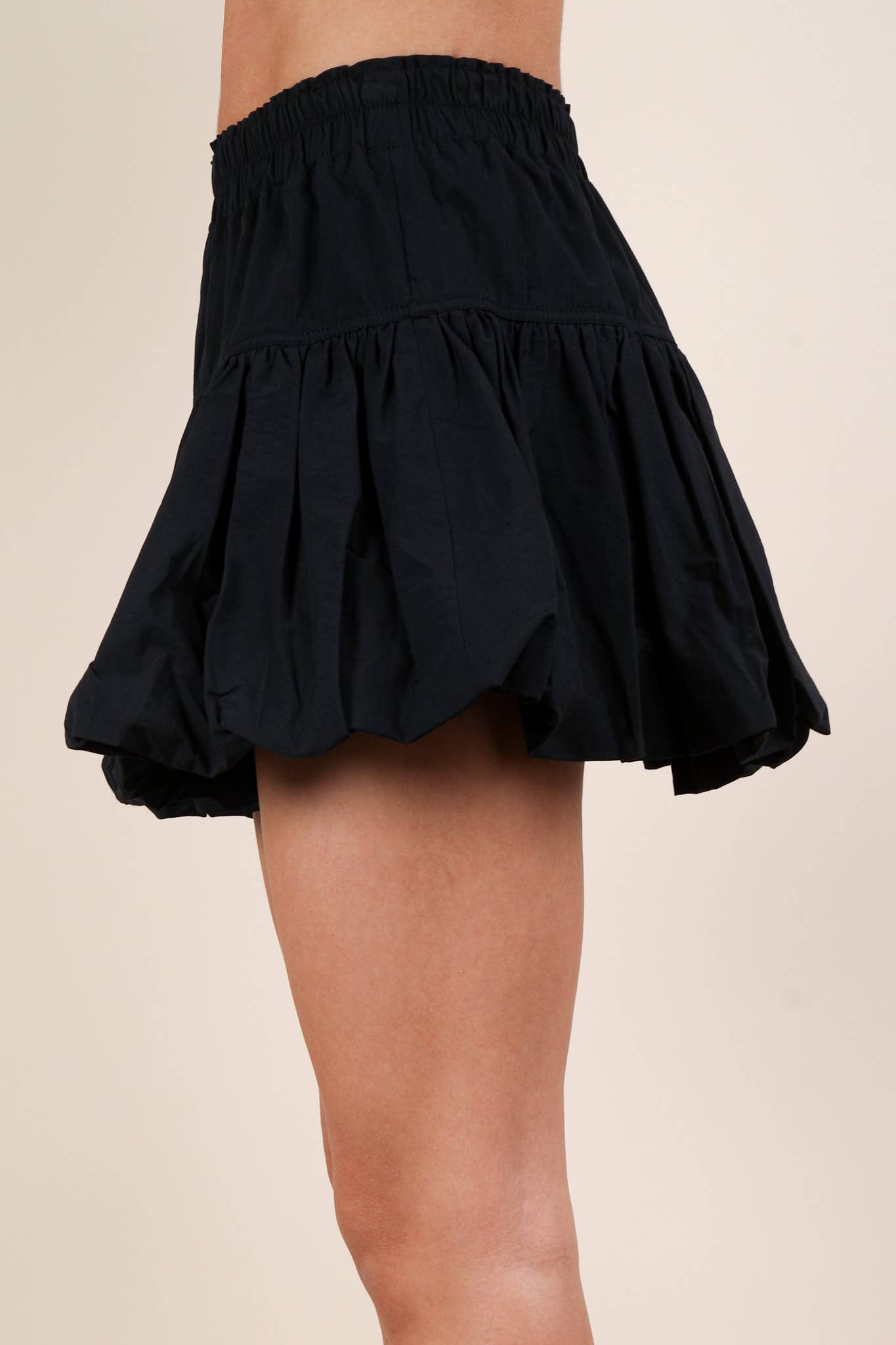 VERY J - NS50136-Bubble Mini Skirt with Inner Shorts