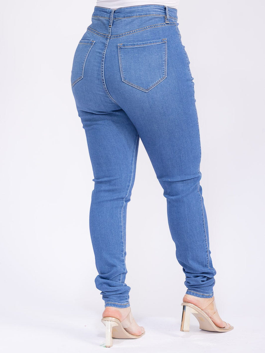 FRONT POCKETS SKINNY LEG DENIM JEANS