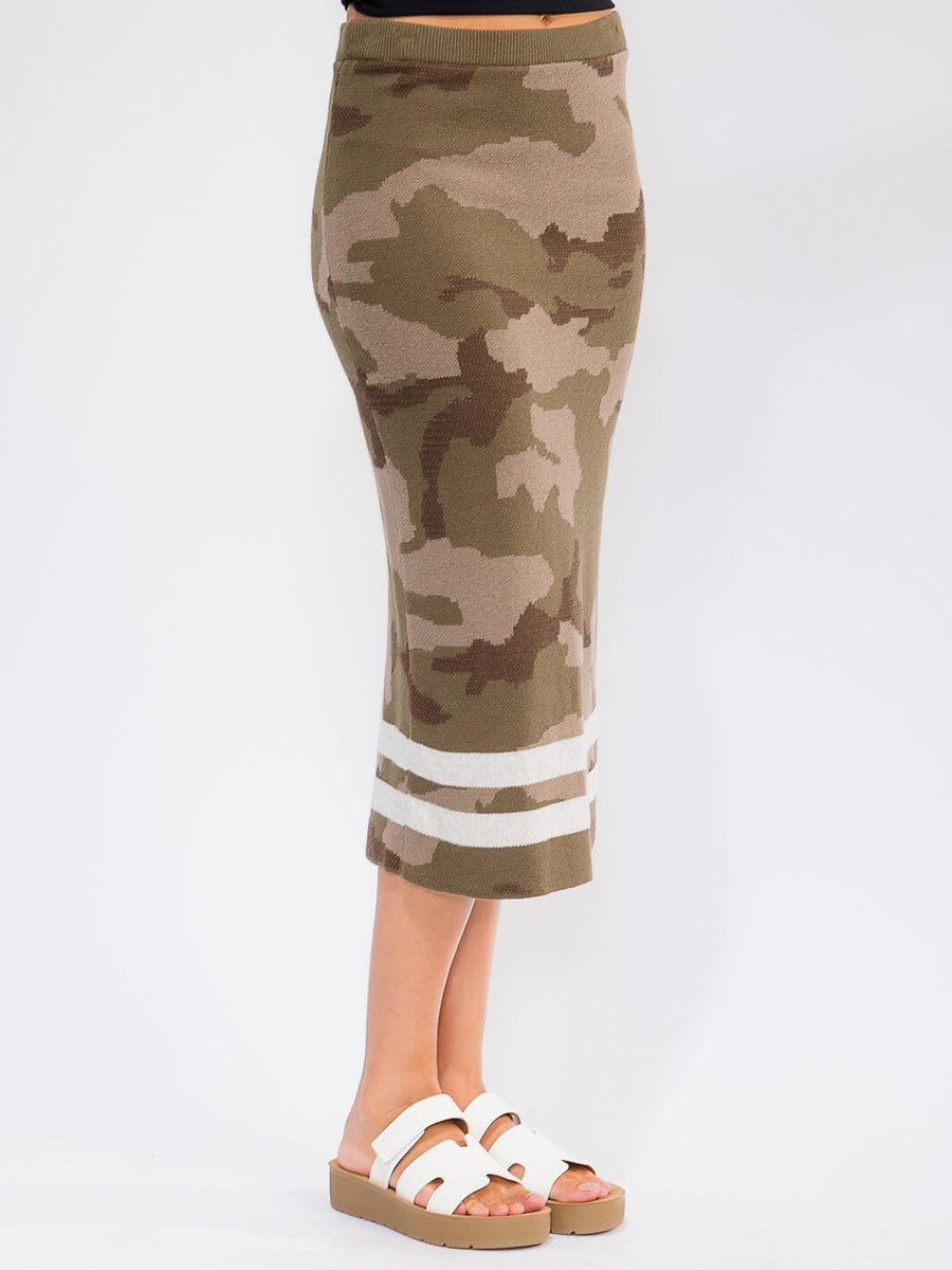 CAMO PRINT MIDI SKIRT