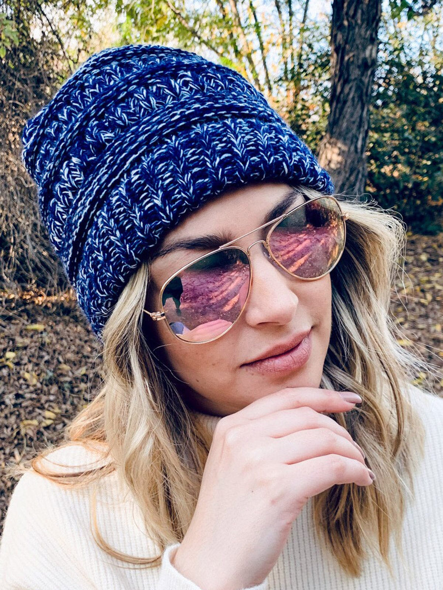 WOMEN'S PONY TAIL BEANIE HAT