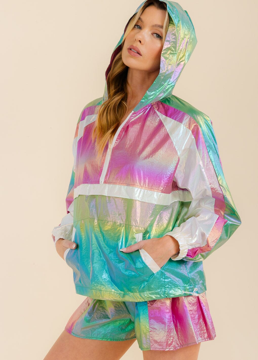 Women's Colorblock Metallic Pullover Top | Curated by Lisa