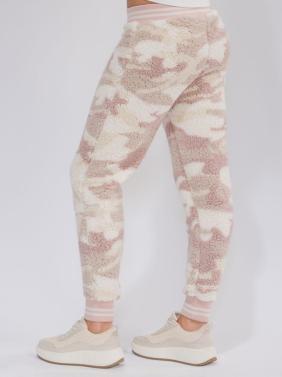SHERPA CAMO PRINT JOGGER PANTS