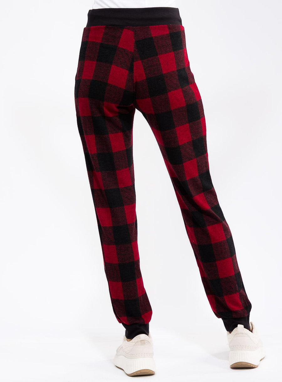 SELF TIE PLAID JOGGER PANTS