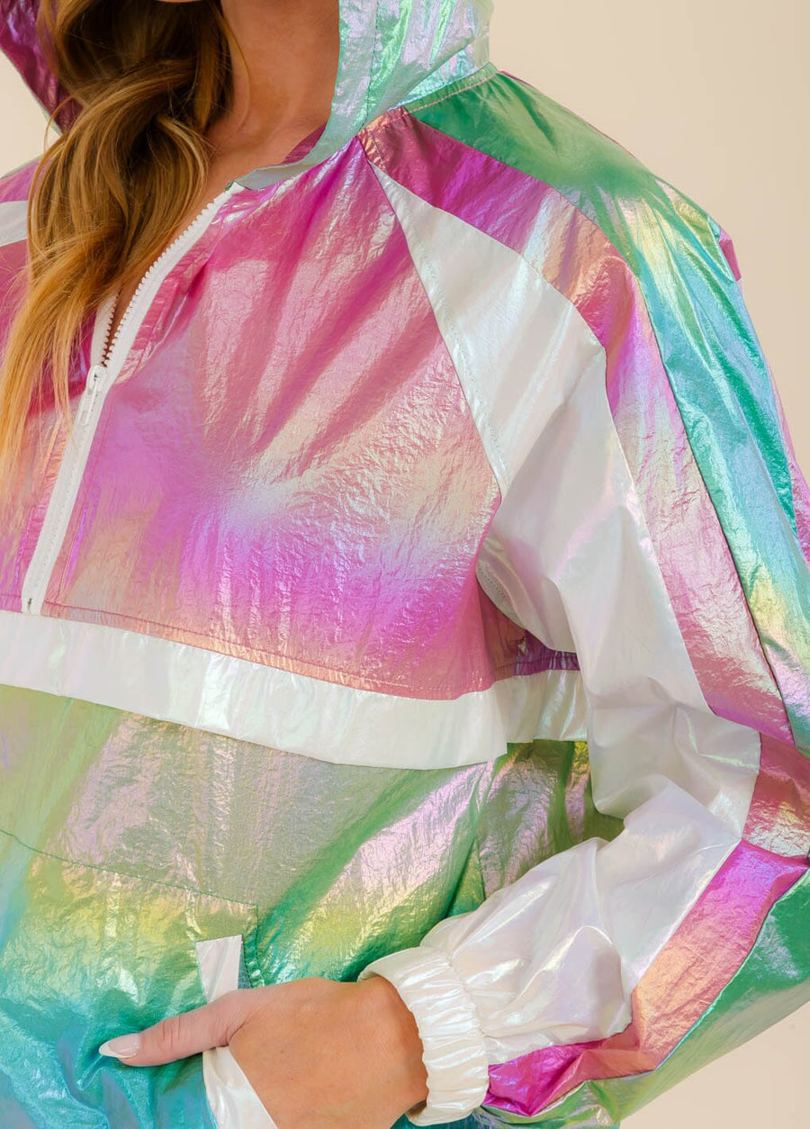 Women's Colorblock Metallic Pullover Top | Curated by Lisa