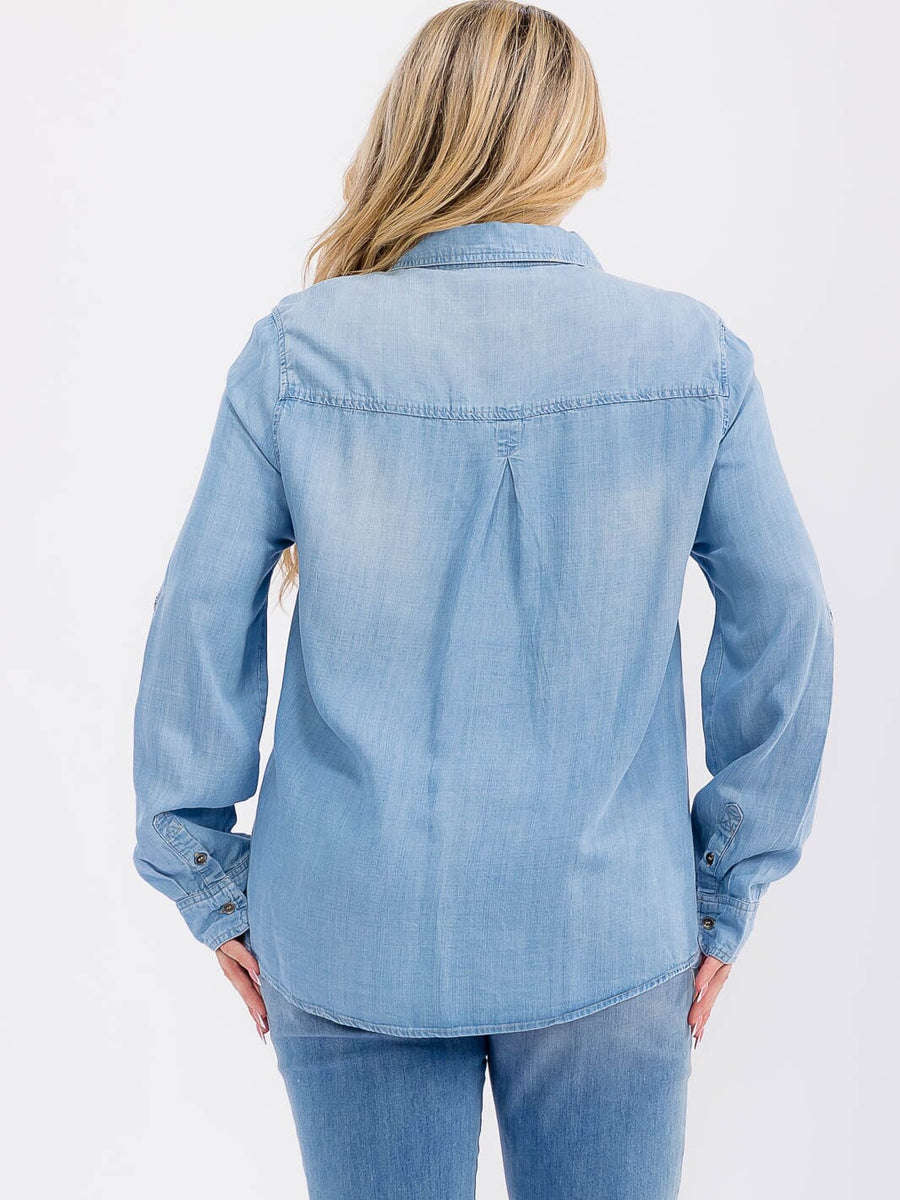 Design by Olivia Long Sleeve Denim